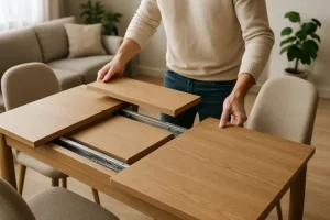 Hoe werkt een uitschuifbare eettafel?